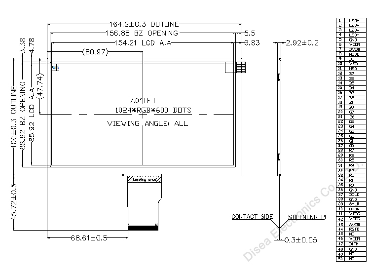 ZW-T070BAHA-07 outline drawing