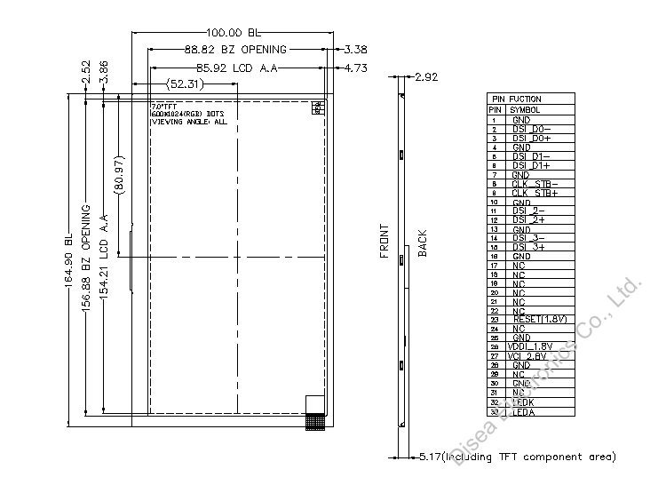 ZW-T070BAEA-04 outline drawing