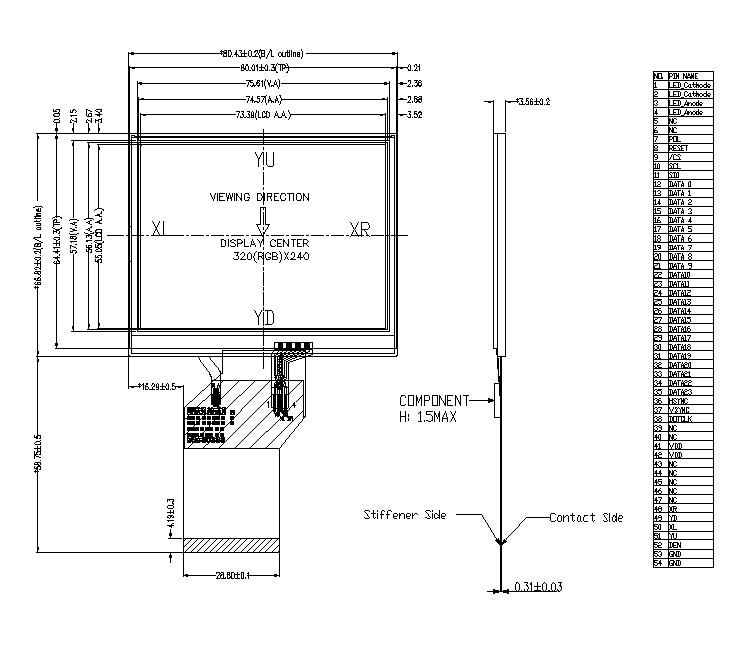 ZW-T035MLH-01P outline drawing