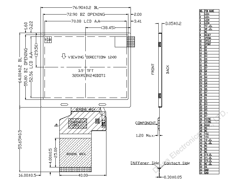 ZW-T035MLH-03 outline drawing