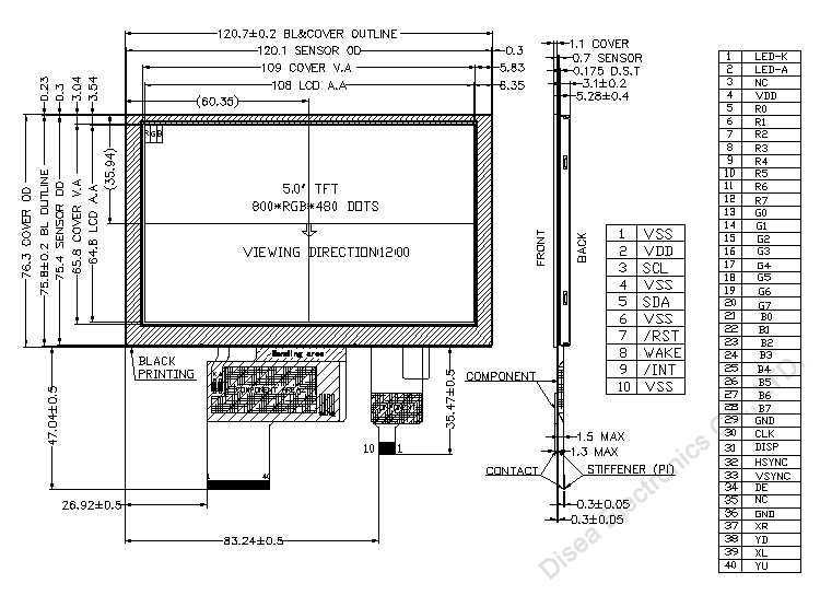 ZW-T050QWH-51CP outline drawing